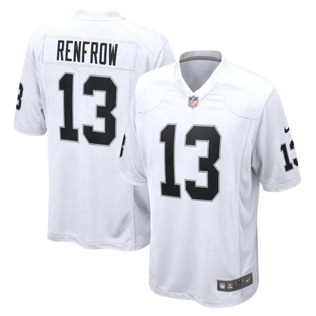 mens nike hunter renfrow white las vegas raiders game player jersey